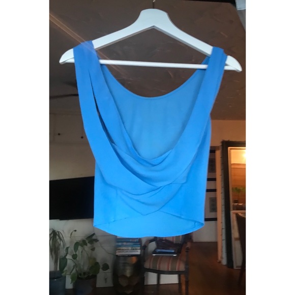 Lush Baby Blue Crop Top, With a Criss Cross Back, Size Medium - Picture 15 of 17